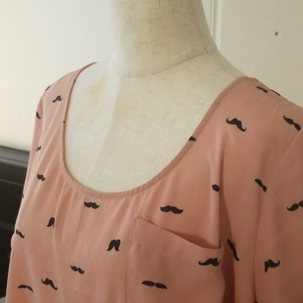 Torrid Moustache Print Georgette Top